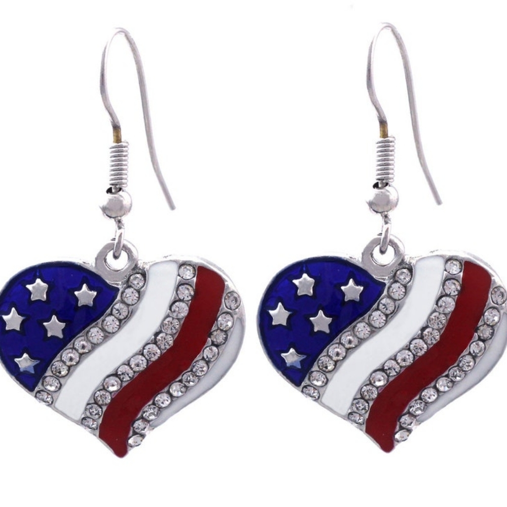 American flag themed earrings